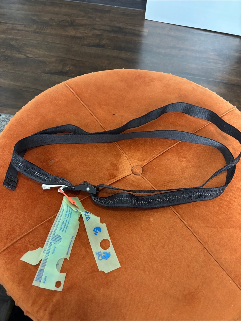 Off-White Black Industrial Webbing Belt with Tag Accents